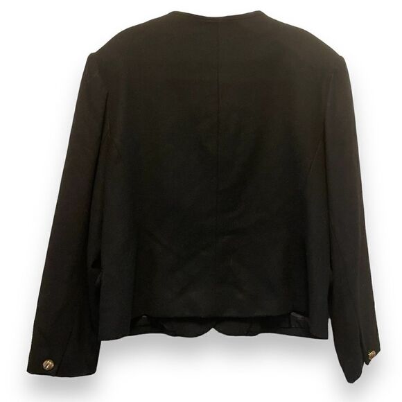 Vintage Radcliffe Black Collarless Wool Blazer - Picture 2 of 3